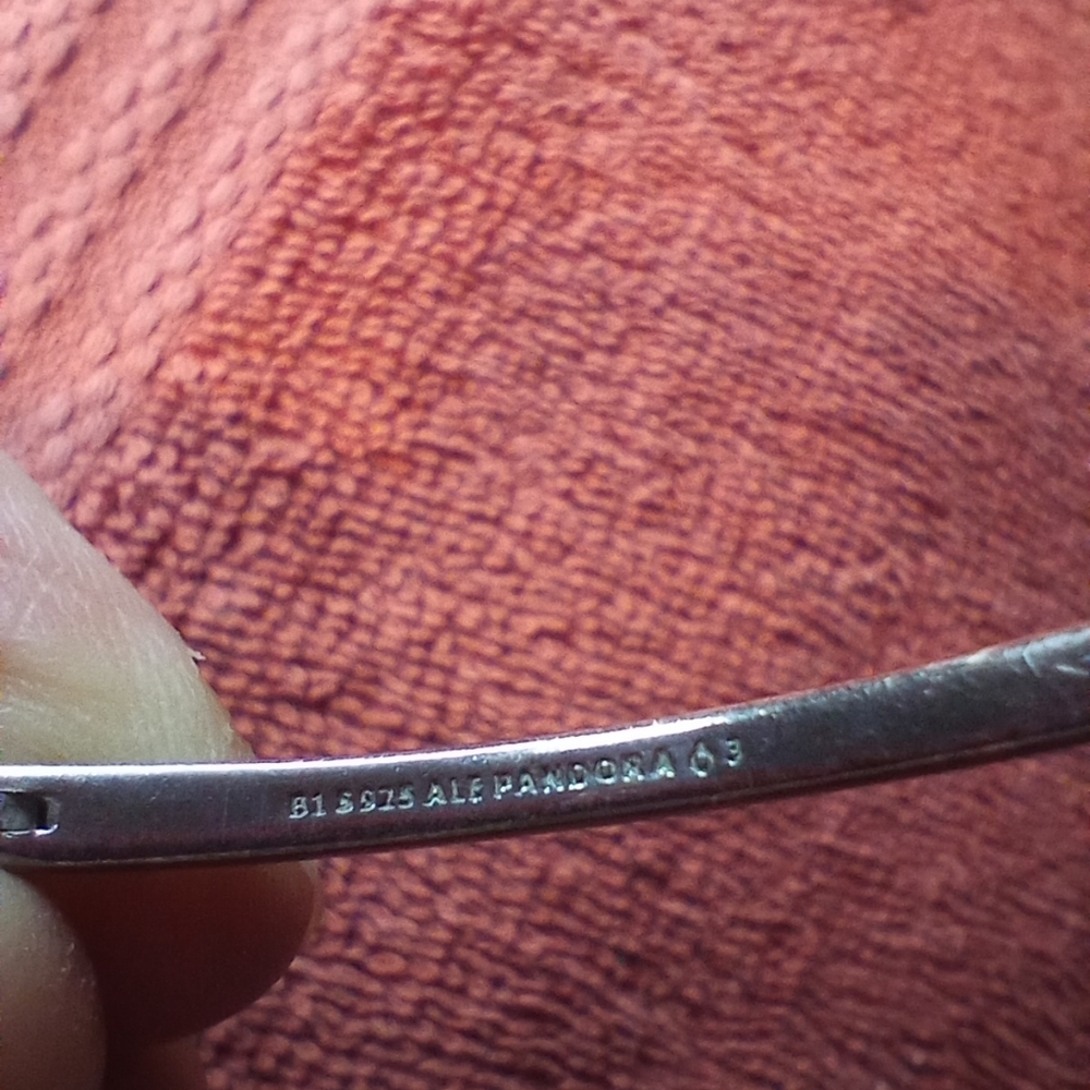 Pandora Wishbone Hinged 925 ALE Bangle Bracelet - Picture 6 of 8